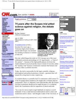 75 years after the Scopes trial pitted science