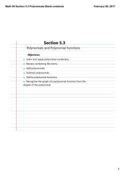 Math 95 Section 5.3 Polynomials Blank.notebook