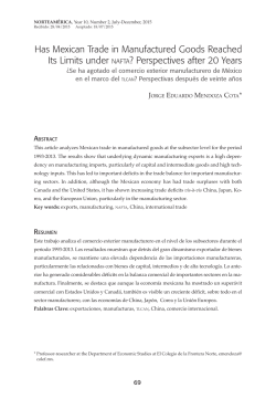 Has Mexican Trade in Manufactured Goods Reached Its Limits