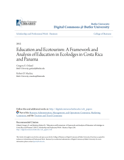 Education and Ecotourism - Digital Commons @ Butler University