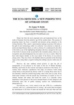 the eco-criticism: a new perspective of literary study