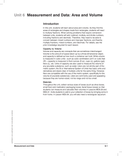 Unit 6 Measurement and Data: Area and Volume