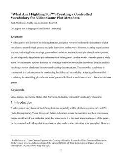 Creating a Controlled Vocabulary for Video Game Plot Metadata