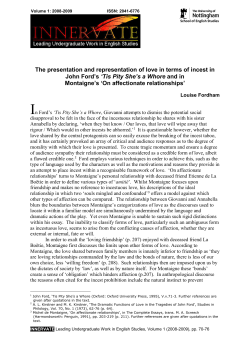 The presentation and representation of love in terms of incest in