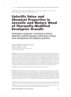 Calorific Value and Chemical Properties in Juvenile and Mature
