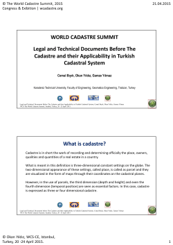 Legal and Technical Documents Before The Cadastre and their