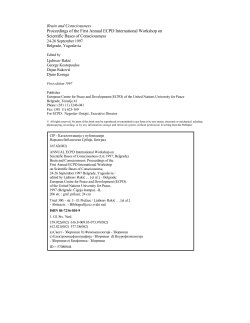Brain and Consciousness Proceedings of the First Annual ECPD