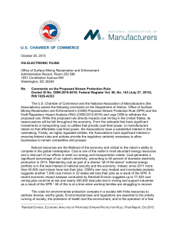 Joint Comments to OSMRE on Proposed Stream Protection Rule