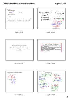 Chapter 1.6(b) Solving for a Variable.notebook
