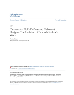 Carmencita: Blokâ•Žs Delâ•Žmas and Nabokovâ•Žs Shulgina: The