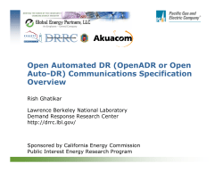 Open Automated DR (OpenADR or Open Auto
