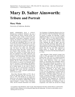 Mary D. Salter Ainsworth - Department of Psychology