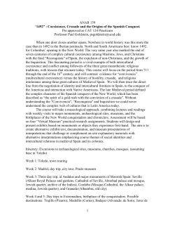 1 ANAR 159 &ldquo;1492&rdquo; : Coexistence, Crusade and the Origins of the