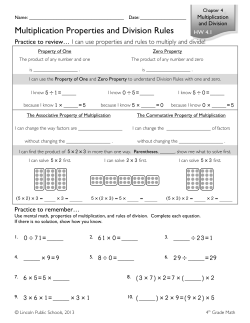 Multiplication Properties and Division Rules