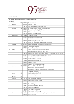 Term 4 calendar All dayboy compulsory activities indicated with an