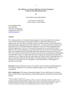 1 How Effective Are Energy-Efficiency Incentive Programs