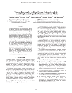 Transfer Learning for Multiple-Domain Sentiment Analysis