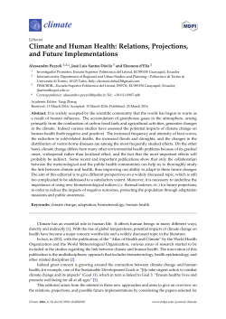 Climate and Human Health: Relations, Projections, and Future