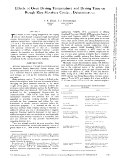 Effects of Oven Drying Temperature and Drying Time on
