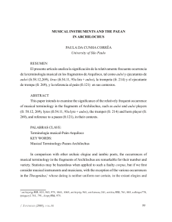MUSICAL INSTRUMENTS AND THE PAEAN IN ARCHILOCHUS