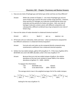 Chemistry 102 &ndash; Chapter 3 Summary and Review Answers