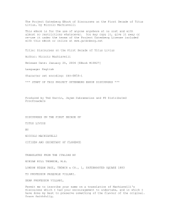 The Project Gutenberg EBook of Discourses on the First Decade of