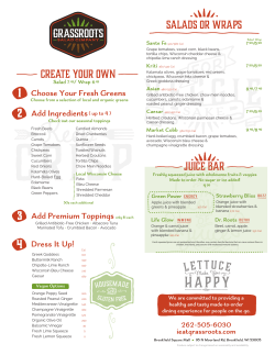 CREATE YOUR OWN SALADS OR WRAPS JUICE BAR