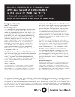 BMO Equal Weight US Banks Hedged to CAD Index ETF (ZUB) (the