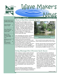 Threat to Pearl River Averted, for Now Setting Mississippi River