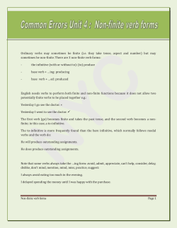 Non-finite Verb Forms