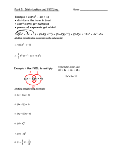 Part 1: Distribution and FOILing
