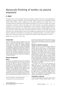 Nanoscale finishing of textiles via plasma treatment