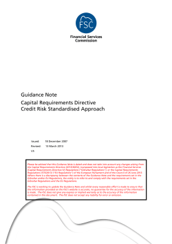 CRD - Pillar 1 - Credit Risk Standardised Approach v5