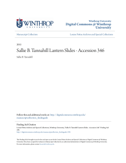 Sallie B. Tannahill Lantern Slides - Accession 346