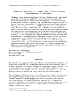 Learning Progressions as a Tool for Curriculum Development