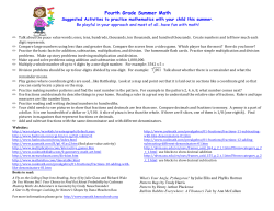 Fourth Grade Summer Math