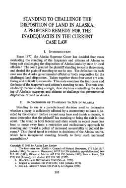 standing to challenge the disposition of land in alaska: a proposed