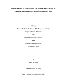 ABIOTIC AND BIOTIC PROCESSES IN THE RELEASE AND