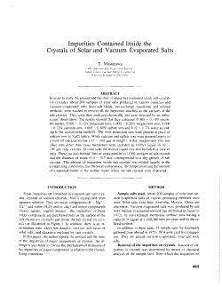 Impurities Contained Inside the Crystals of Solar