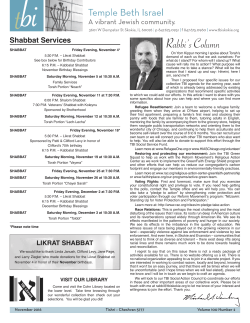 November 2016 - Temple Beth Israel