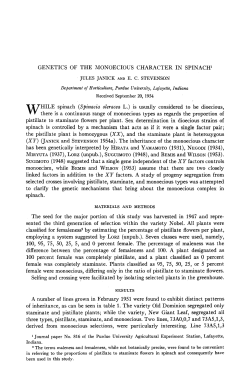 GENETICS OF THE MONOECIOUS CHARACTER IN SPINACH