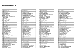 Maduma Boma Bird List