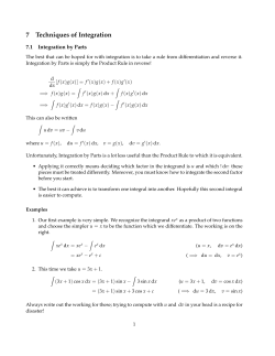 7 Techniques of Integration