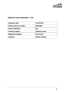 Children׳s home inspection &ndash; Full
