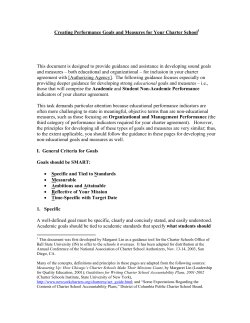Creating Performance Goals and Measures for Your Charter