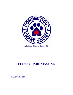 foster care manual - Connecticut Humane Society