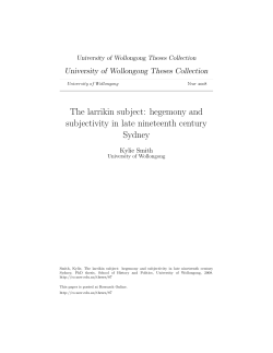 The larrikin subject: hegemony and subjectivity in