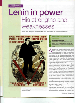 Lenin in power - roundwoodparkhistory