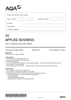 A-level Applied Business Question paper Unit 04 - Meeting