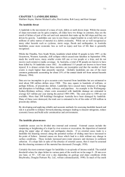 CHAPTER 7: LANDSLIDE RISKS